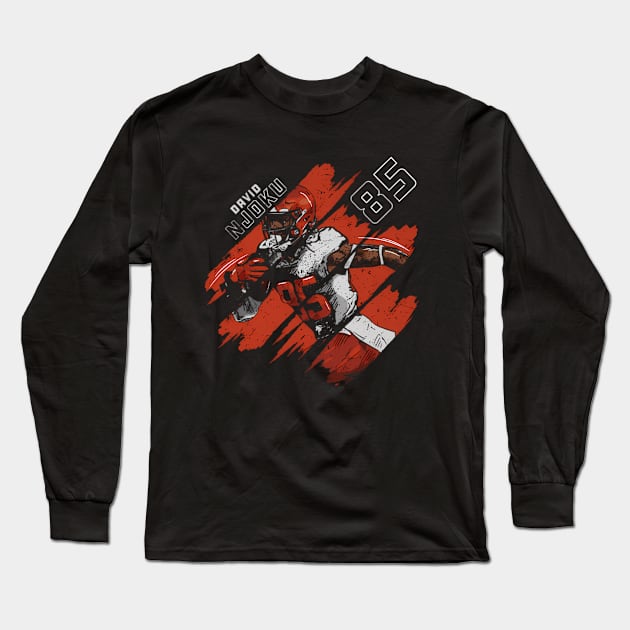 David Njoku Cleveland Stripes Long Sleeve T-Shirt by keng-dela